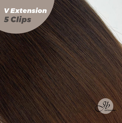 JBEXTENSION 20 Inches Hair V Extensions 5 Clip-in Straight Hair Extension With Clips 160g