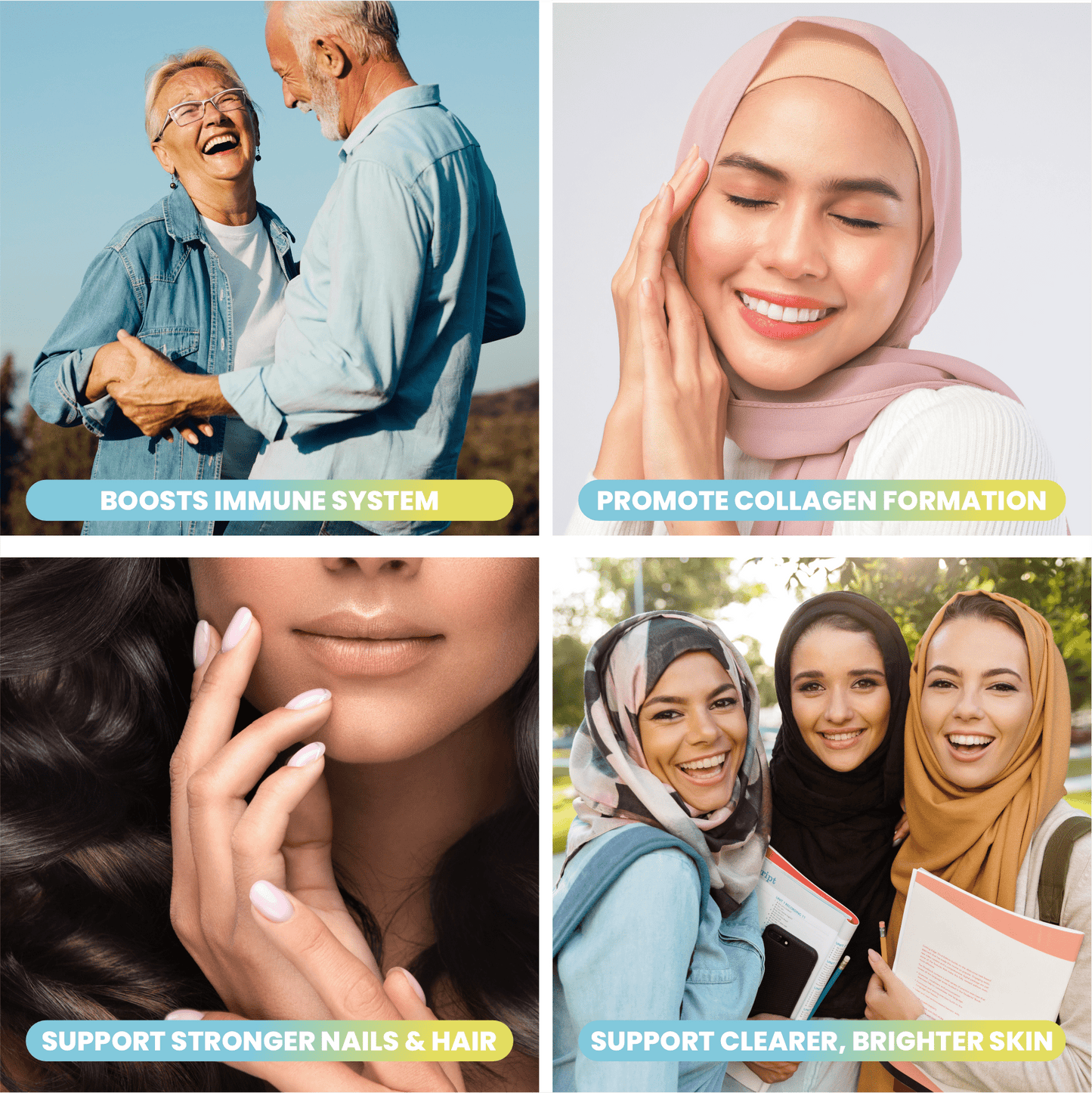 Halal Marine Collagen Gummies for Anti-Aging, Hair, Skin & Nails