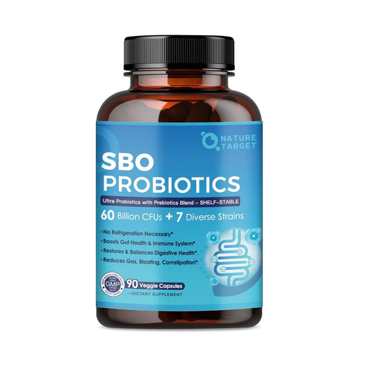 SBO Probiotics with Prebiotic Fiber, 60 Billion CFUs, 90 Veggie Capsules