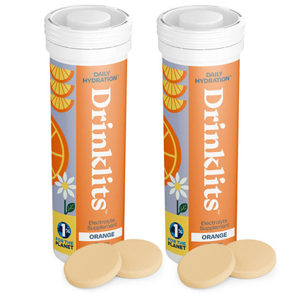 Orange Daily Hydration Tablets - 2 Tubes | 20 Servings
