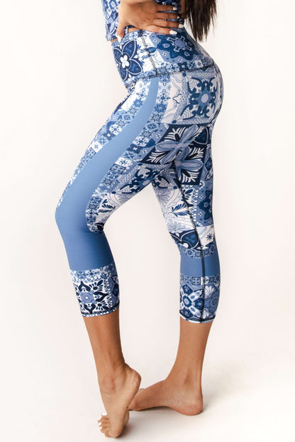 Capri Legging - Mosaic In Blue