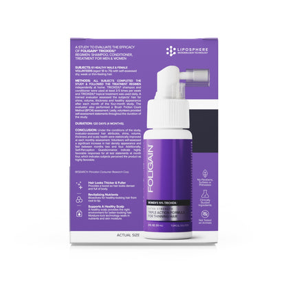FOLIGAIN® Triple Action Complete Formula For Thinning Hair For Women with 10% TRIOXIDIL®