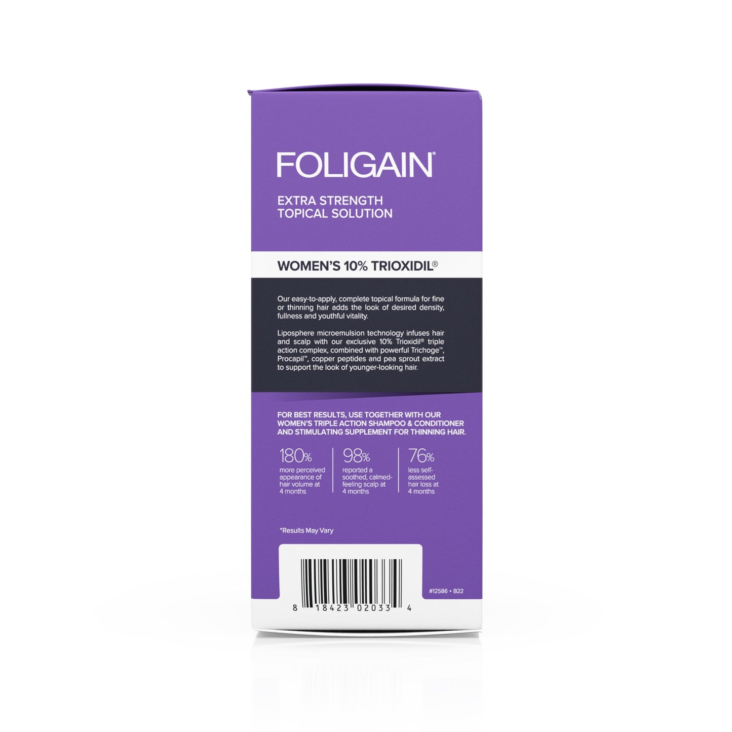 FOLIGAIN® Triple Action Complete Formula For Thinning Hair For Women with 10% TRIOXIDIL®