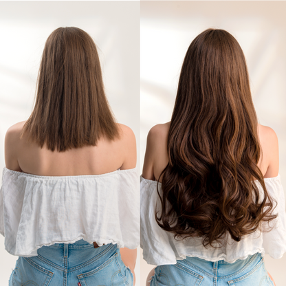 27" Hair Extensions Clip-in Curley 160g  NATURAL COLOUR