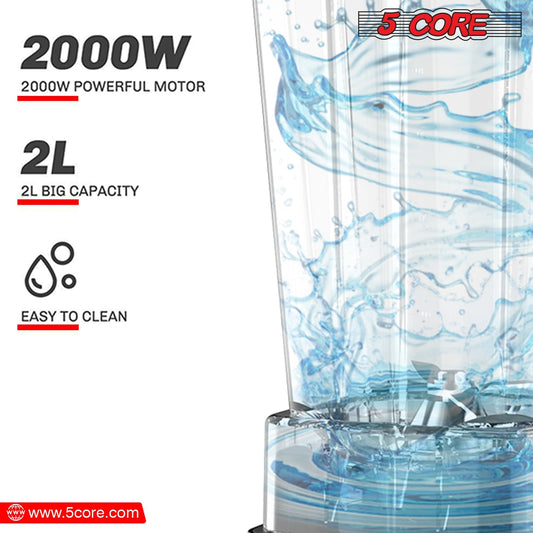 5Core Juicer Blender Machines 2000W  High-Speed Countertop Kitvhen