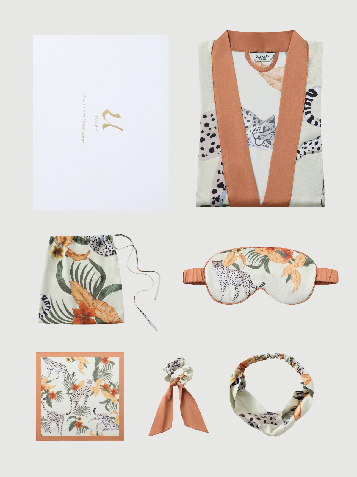 Kimono corto de leopardo naranja