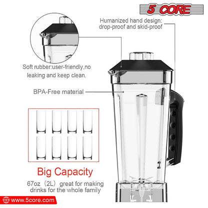 5Core Juicer Blender Machines 2000W  High-Speed Countertop Kitvhen