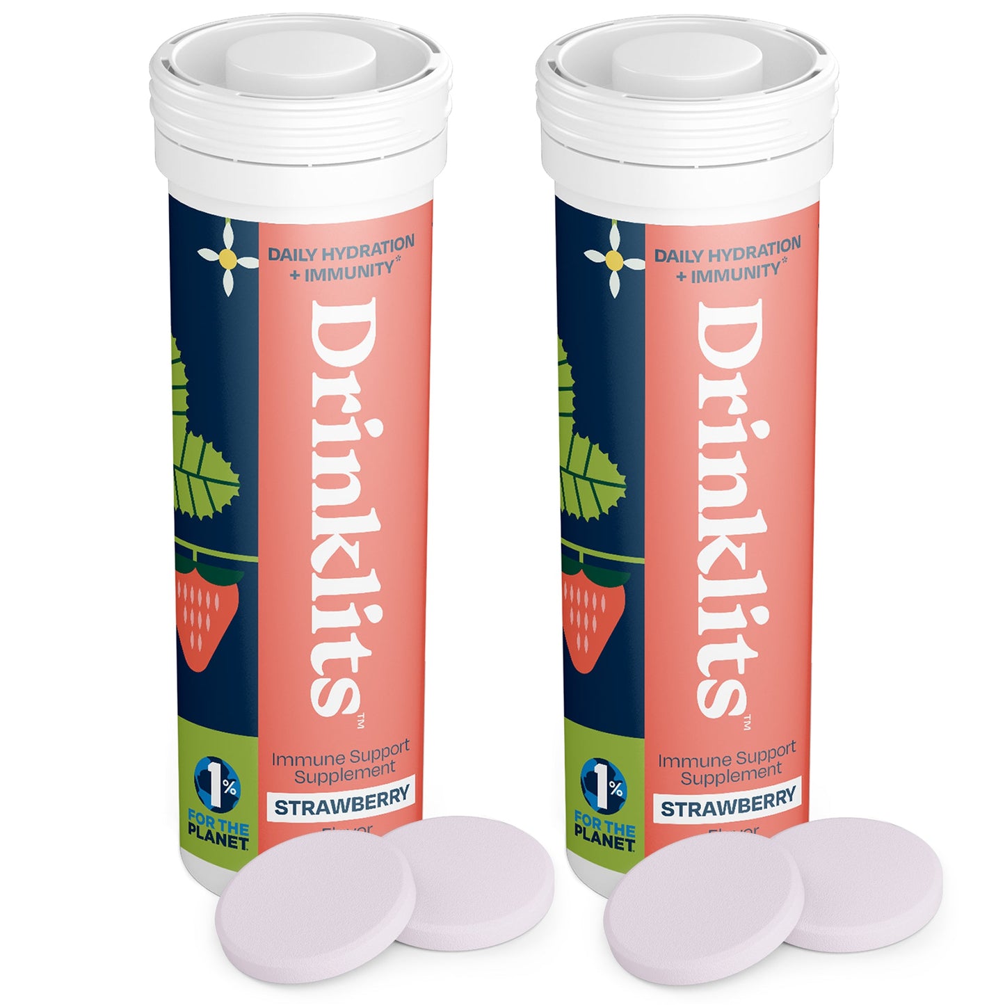 Strawberry Best Immune Support Tablets - 2 Tubes | 20 Servings