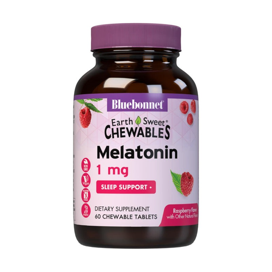 Bluebonnet EarthSweet Chewables Melatonin 1 Mg, Raspberry Flavor, 60 Chewable Tablets, Nutrition
