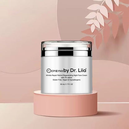 Wrinkle Repair Retinol Night Cream – Vegan, Gluten-Free, Regenerating Anti-Aging Moisturizer