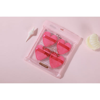 Set de borlas cosméticas con forma de corazón