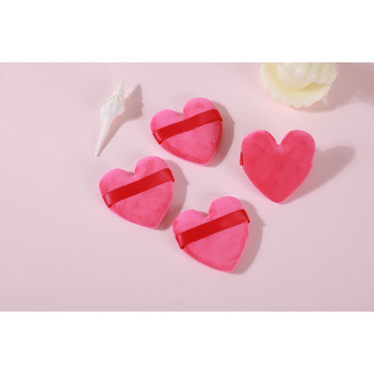 Set de borlas cosméticas con forma de corazón