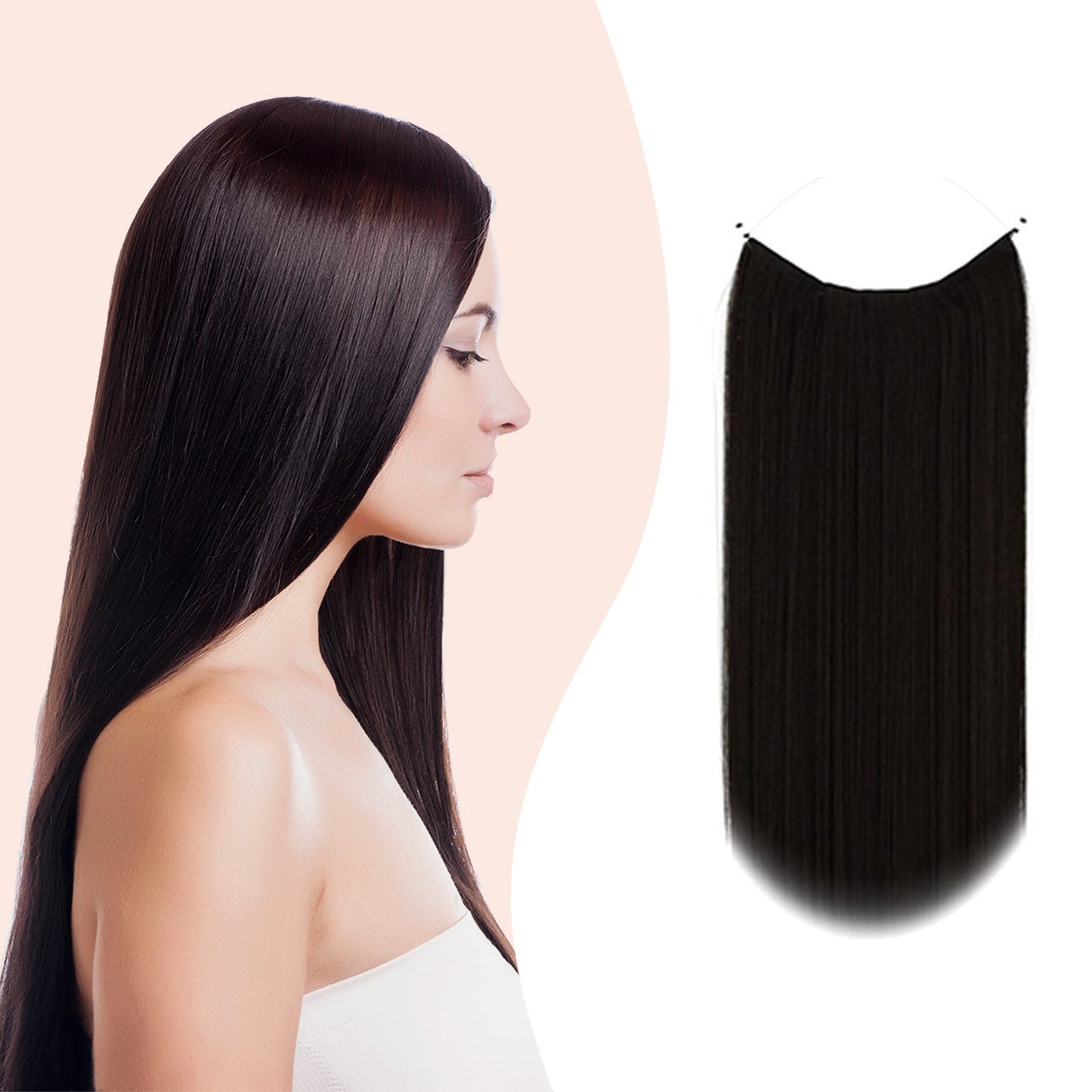 JBEXTENSION Halo Invisible Hair Extension Straight 18inch 110g