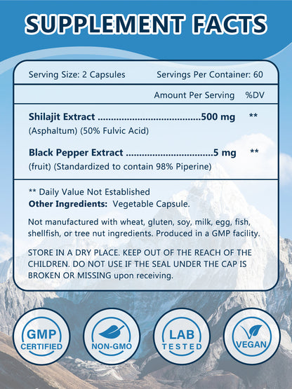 Himalayan Shilajit Capsules, 120 Veggie Capsules