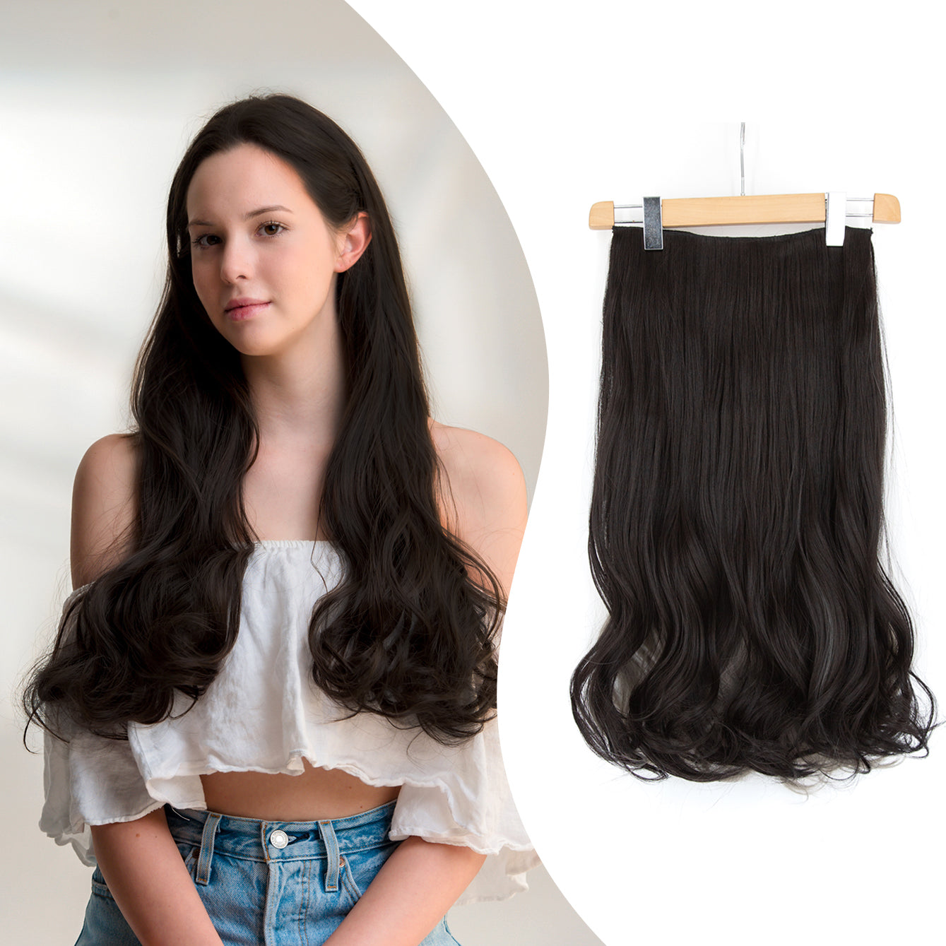 27" Hair Extensions Clip-in Curley 160g  NATURAL COLOUR