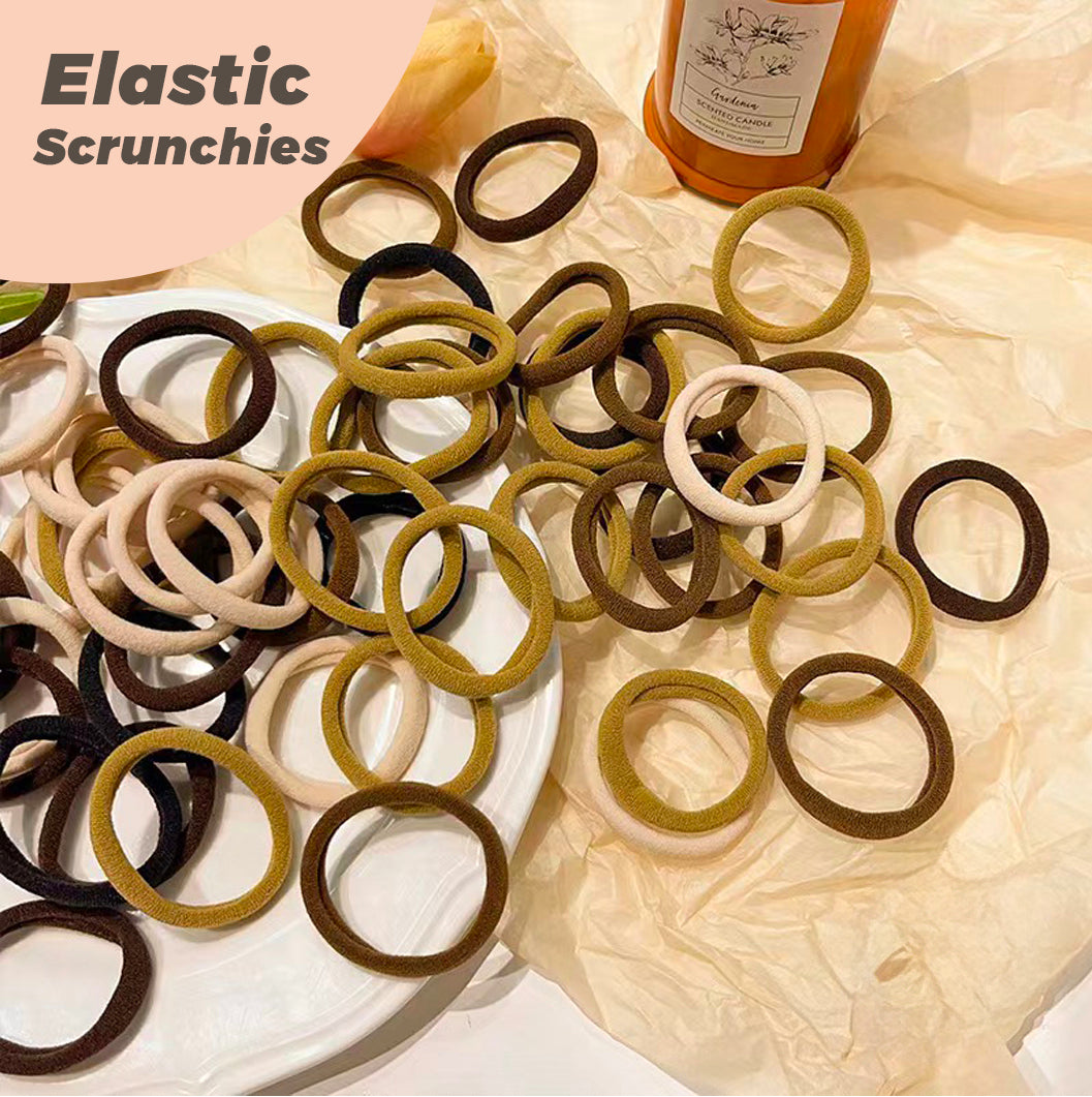 JBextension High Stretch Elastic Hair Tie Casual Simple Plain Hair Accessories For Women, Simple Minimalist Ponytail Holder 10 PCS