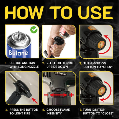 Butane Torch  Refillable Kitchen Torch Lighter Adjustable Flame