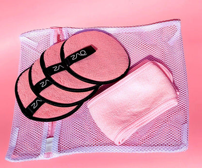 ZAQ Reusable Makeup Remover Pads 4pack with Spa facial Headband