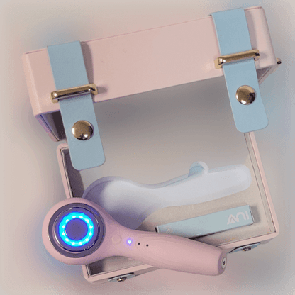 IUV Sonic Micro-current LED Red/Blue Silicone Thermo Cleansing Brush with Gift Box