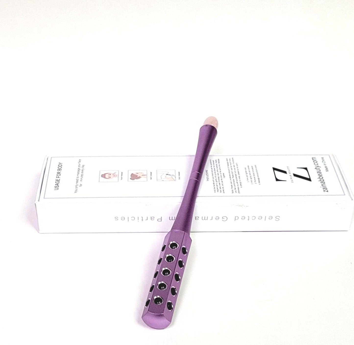 Aria Germanium Massage Roller with Rose Quartz stone