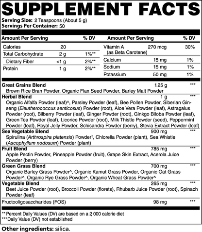 Greenvia Daily Superfood Greens |Concentrated Wellness Blend | 250g