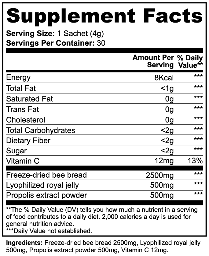 Melvya Bee Bread Powder |Nutrient-Rich Wellness Powder | 30 Servings