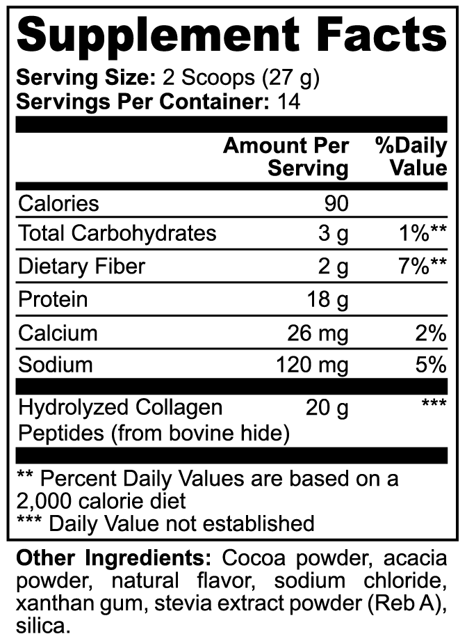 Elastiva C Grass-Fed Collagen Powder, Chocolate Flavor |