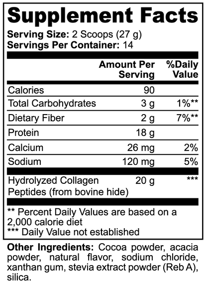 Elastiva C Grass-Fed Collagen Powder, Chocolate Flavor |
