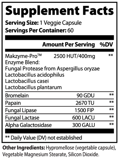 Nutrinex Digestive Enzyme Pro Blend Supplement | 60 Count