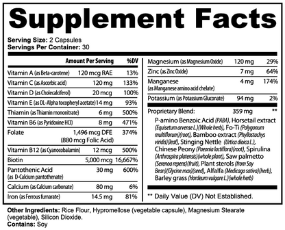 Radiova Hair, Skin & Nail Support Complex | 60 Vegetarian Capsules
