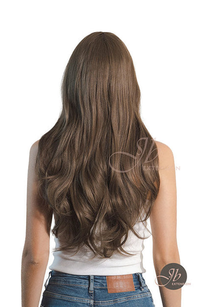 JBEXTENSION 26 Inches Light Brown Curly Wig With Bangs MAGGIE