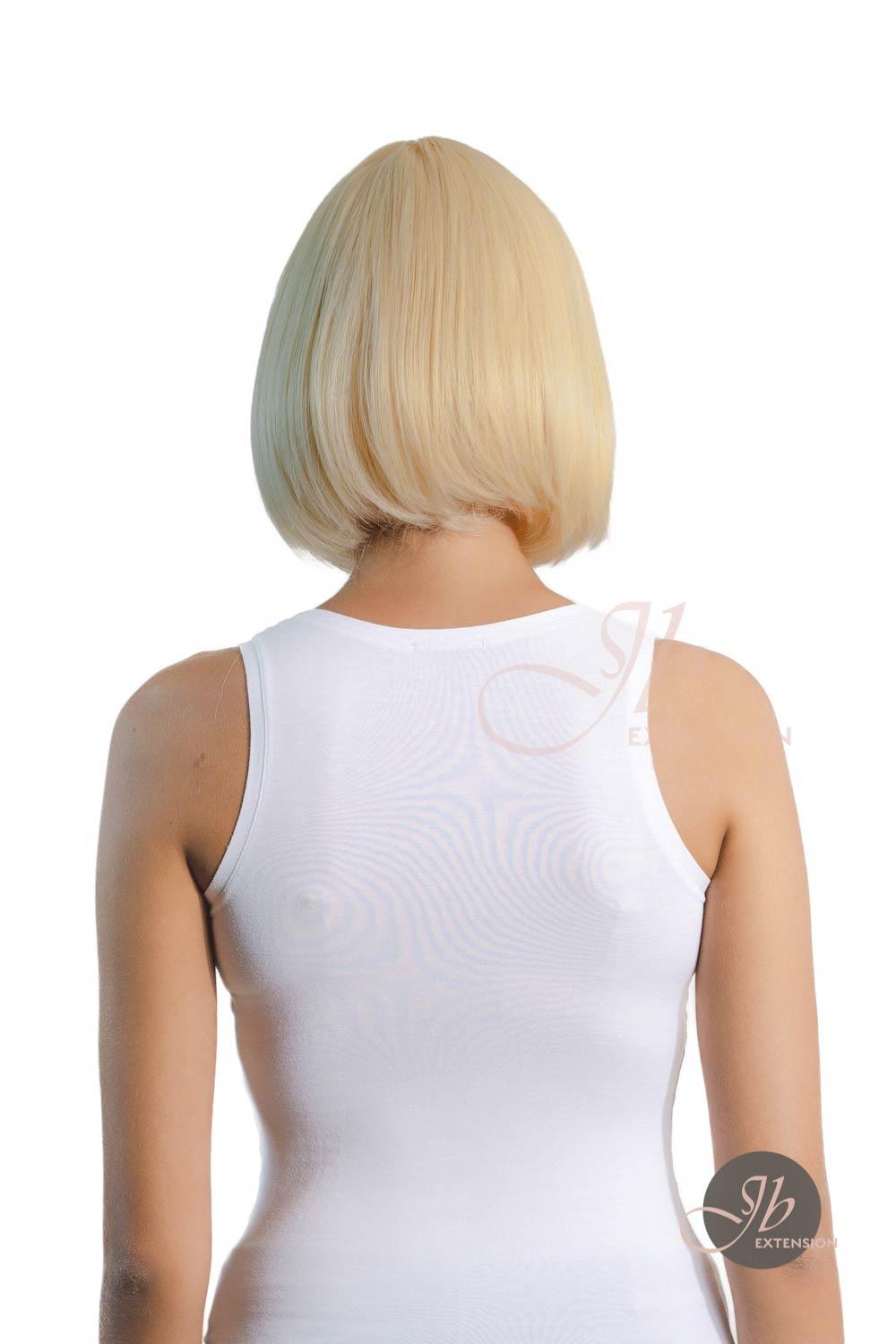 JBEXTENSION 10 Inches Bob Cut Light Blonde With Bangs Wig JAN