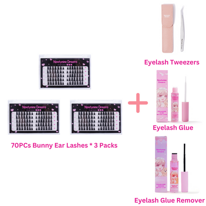 70PCs Bunny Ear Lashes