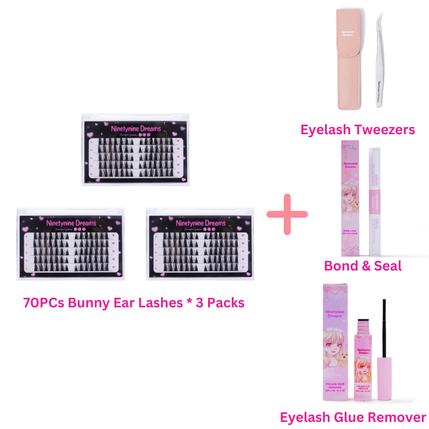 70PCs Bunny Ear Lashes