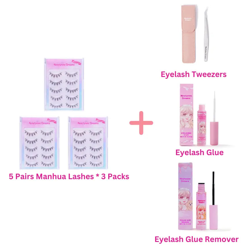 5 pares de pestañas Manhua