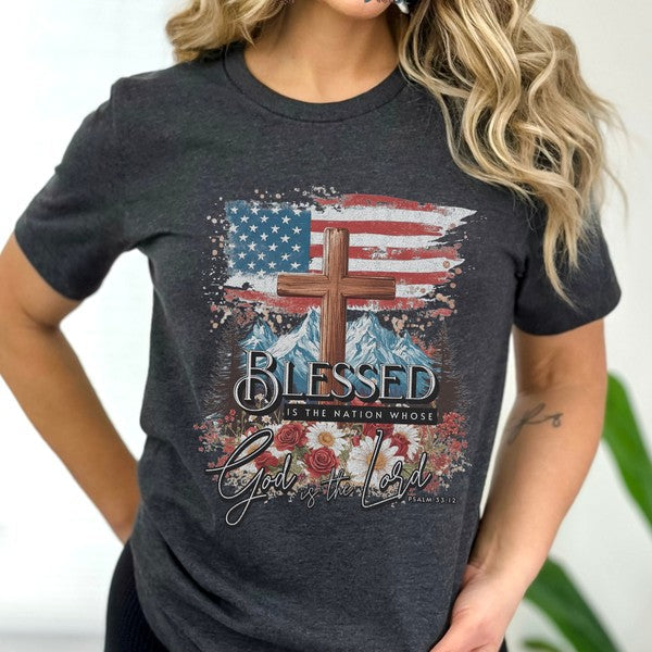 Blessed is the Nation Women's Christian T-shirt