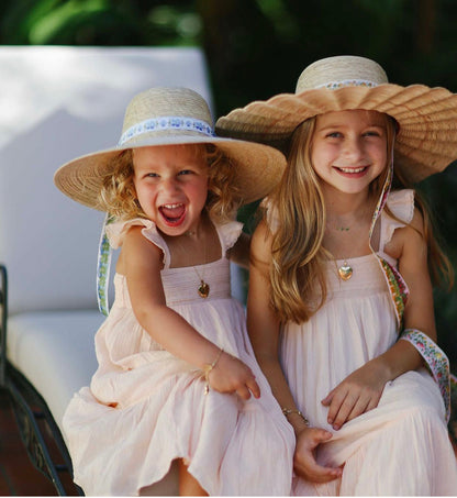 Buttercup Little Girl’s Hat - Peachy Pink Grosgrain