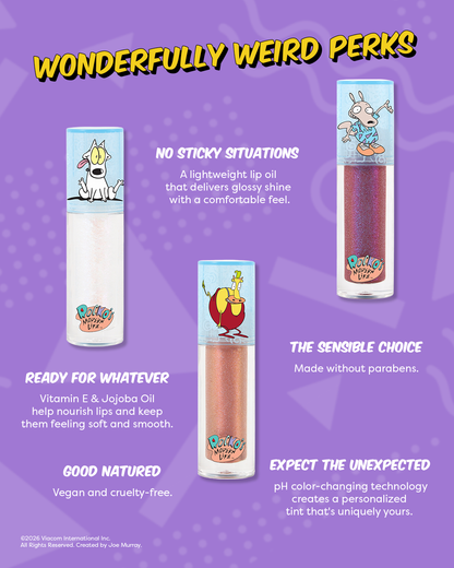 Rocko's Modern Life | Oh Snap! 3 PC Shimmer Lip Oil with Cosmetic Bag