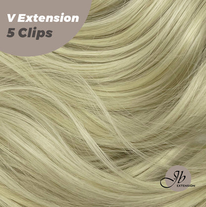 JBEXTENSION 20 Inches Hair V Extensions 5 Clip-in Curly Hair Extension With Clips 190g