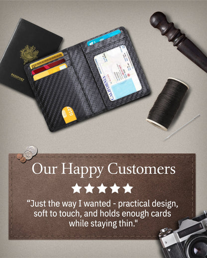 Slim Bifold Wallet With Pull Strap