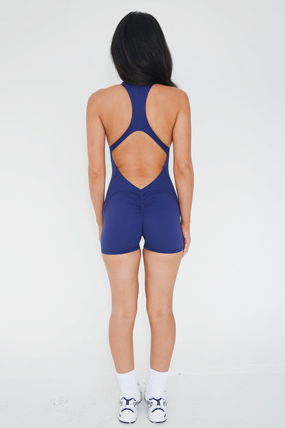 I am Limitless Zipper Bodysuit in Navy