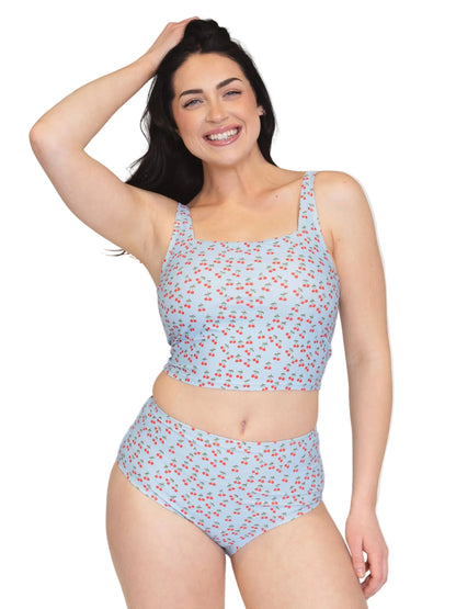 Cherries Square Neck Crop Top