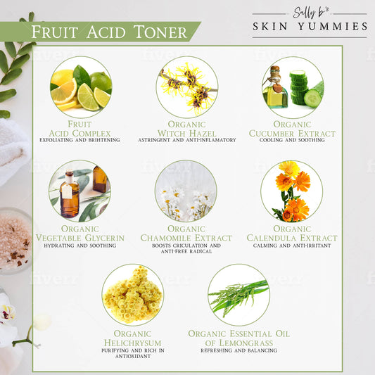 Organic Fruit Acid Toner for Smooth Radiant Skin