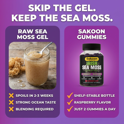 OVERSTOCK SALE Sea Moss Gummies With Elderberry & Black Seed Oil
