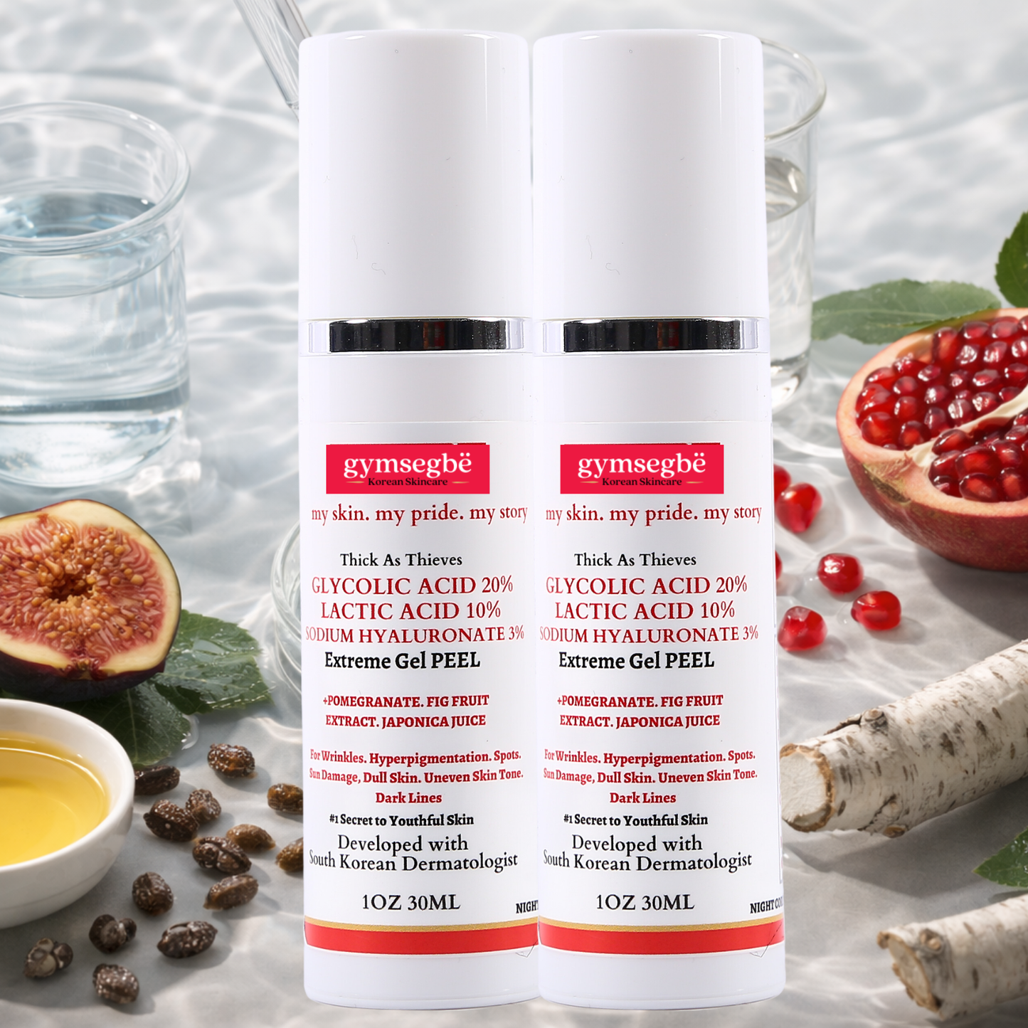 Gel exfoliante extremo con ácido glicólico puro y ácido láctico Thick As Thieves - 30 ml 