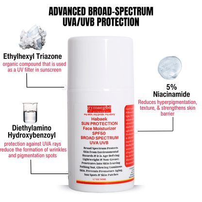 Crème Hydratante Visage Habaek Protection Solaire SPF50 | Peptides | Niacinamide