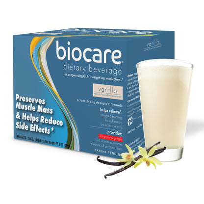 Bebida dietética Biocare de vainilla con 30 g de proteína (14 porciones)