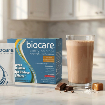Bebida dietética Biocare de chocolate con caramelo salado y proteína (30 g) (14 porciones)