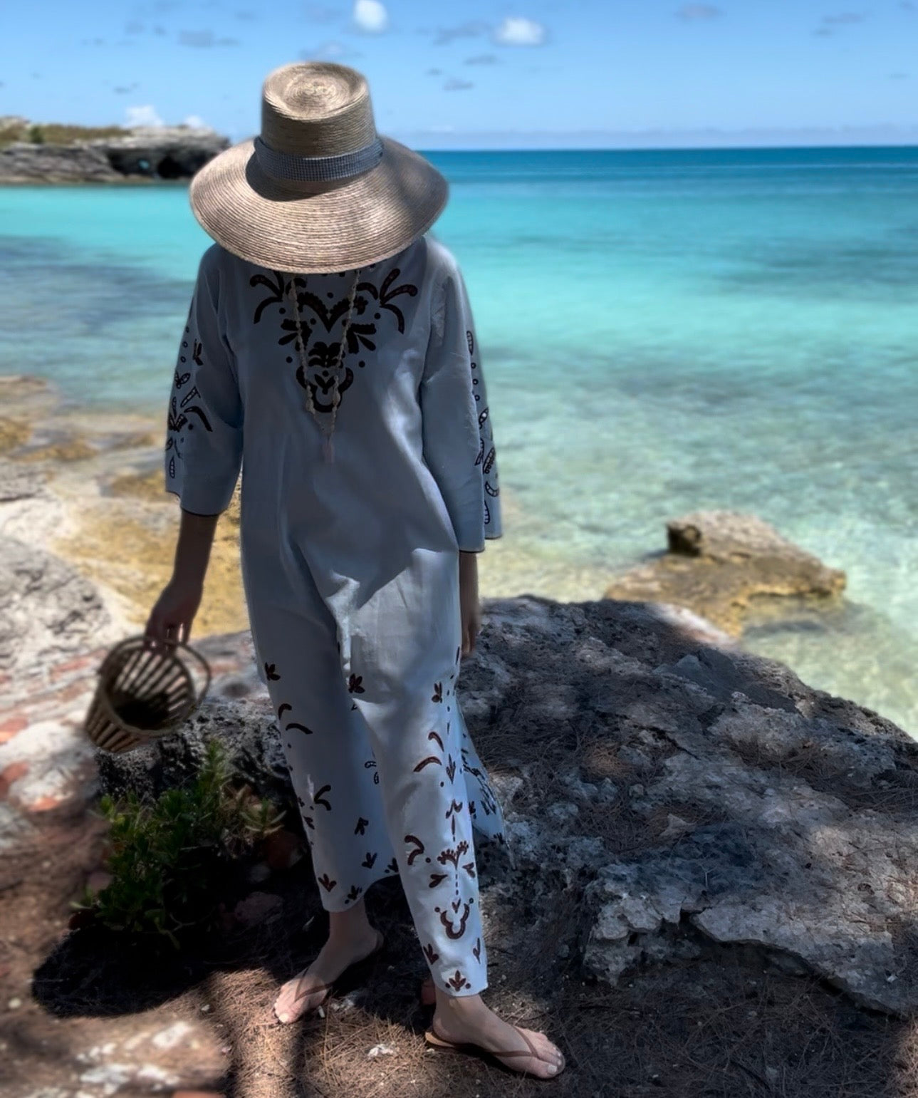 Wildflower Sun Hat - Cornflower Blue Paracord Lanyard with Wood & Jade Toggle Beads
