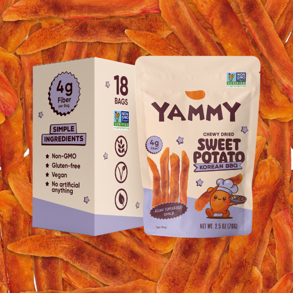 Korean BBQ Chewy Dried Sweet Potato Sticks (Pack of 18)